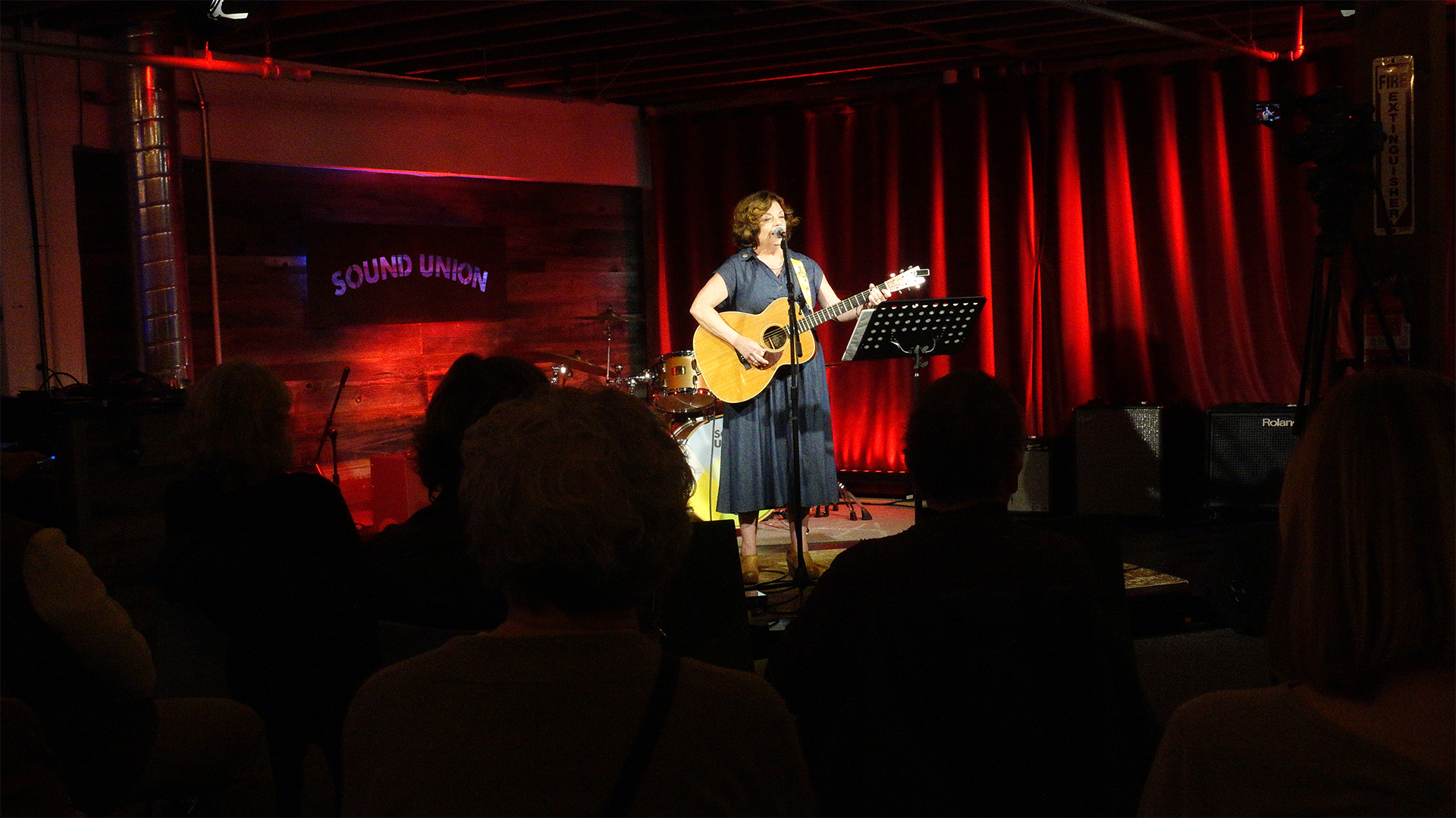 Sara Furrer performing on stage