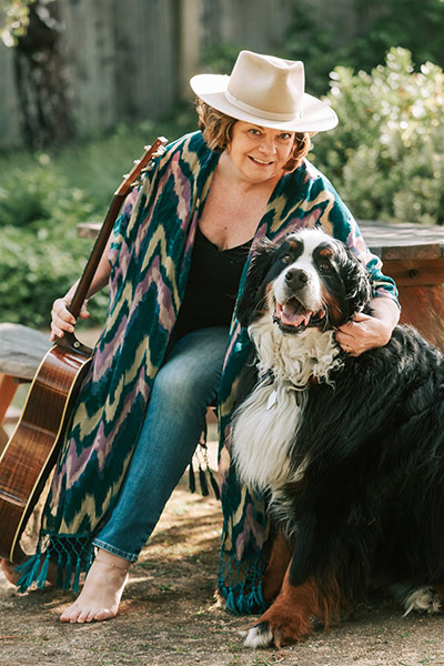 Sara with her dog